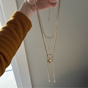 Free People Longshot Charm Necklace - Gold Heart